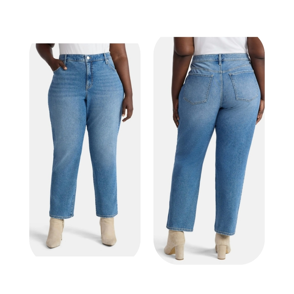 Terra & Sky Women's Plus Size High Rise Straight Jeans Various  Sizes